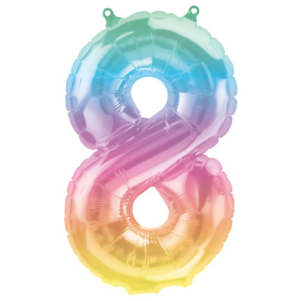 Pastel Ombre Number Balloons - 16" Air Fill – number 8 – product image 10