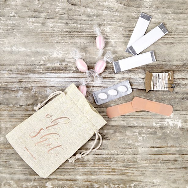 Rose Gold 'Oh Shit' Cotton Hangover Kit Pouches (10pk) – product image 1