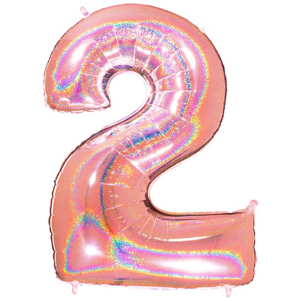Glitter Rose Gold Foil Number Balloons - 40"