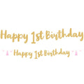 1st Birthday Pink Letter Banner - 1.8m – product image 1