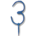 Blue Number 3 Sparkler Candle - 7" – product image 1