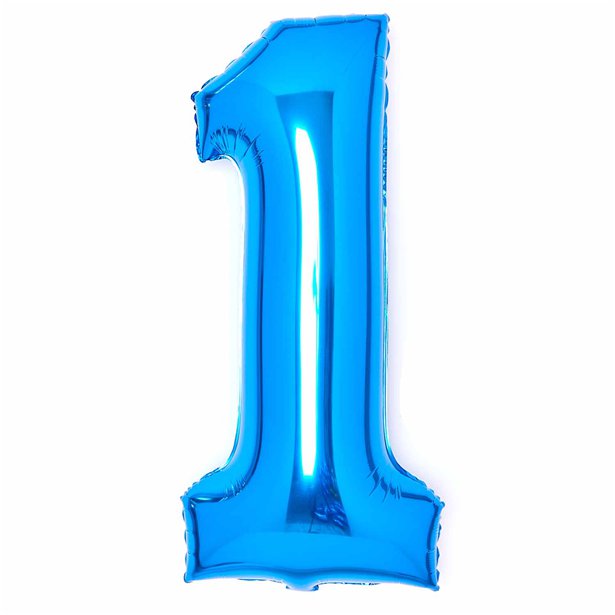 Blue Foil Number Balloons - 34" – number 1 – product image 3