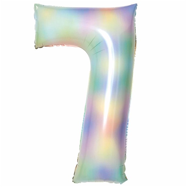 Pastel Rainbow Foil Number Balloons - 34" – number 7 – product image 9
