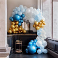 Blue & Gold Chrome Large Balloon Arch DIY Kit - 200 Balloons – product image 1