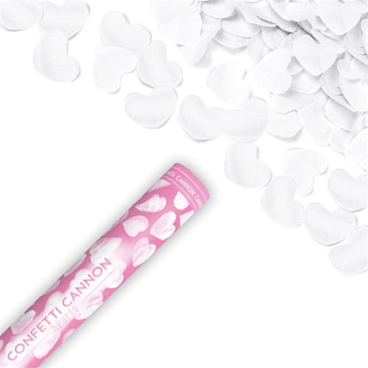 White Hearts Confetti Cannon - 60cm