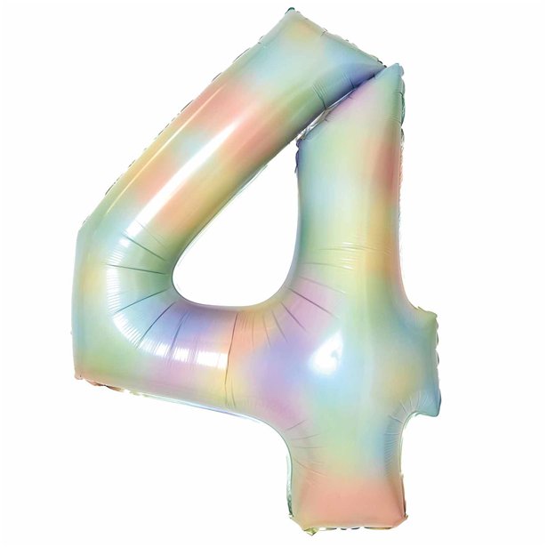 Pastel Rainbow Foil Number Balloons - 34"