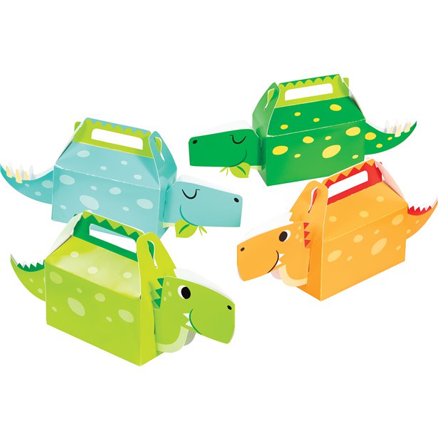 3D Dino Boy Party Boxes (4pk)