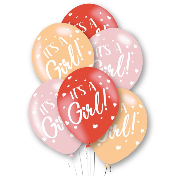 It's a Girl Latex Balloons - 11" (6pk)