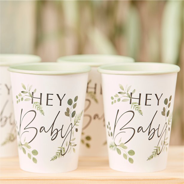 Botanical Baby Paper Party Cups (8pk)