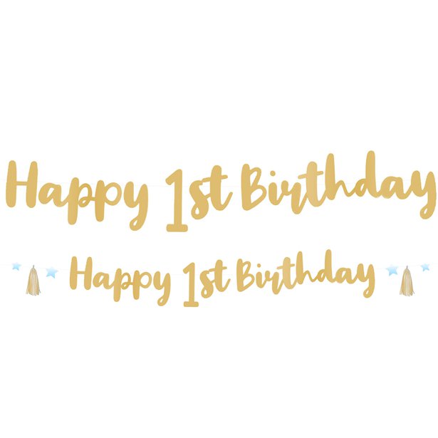 1st Birthday Blue Letter Banner - 1.8m – Party Delights Wondergroup