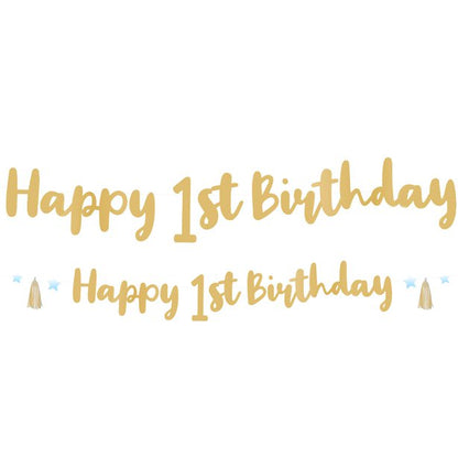 1st Birthday Blue Letter Banner - 1.8m
