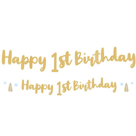1st Birthday Blue Letter Banner - 1.8m