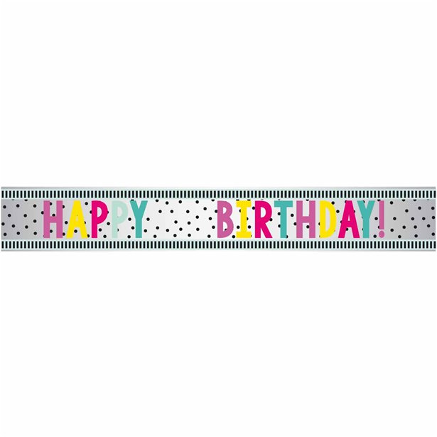Happy Birthday Dots Add an Age Foil Banner - 1.74m