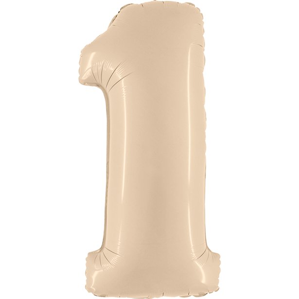 Satin Cream Foil Number Balloons - 40"