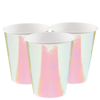 Girls Rule Iridescent Paper Party Cups - 250ml (8pk)