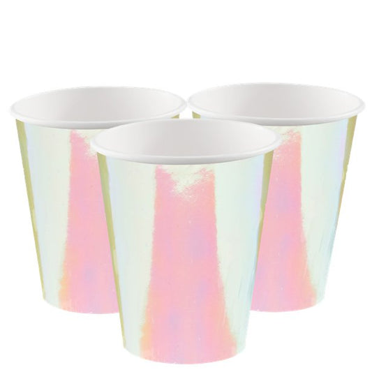 Girls Rule Iridescent Paper Party Cups - 250ml (8pk)