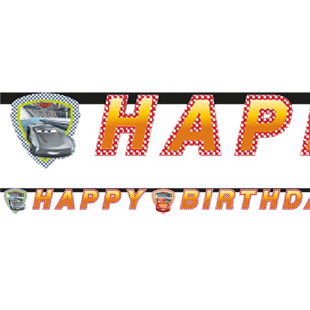 Disney Cars 3 'Happy Birthday' Paper Banner - 2m
