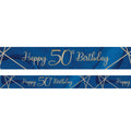 Navy & Gold Geode 'Happy 50th Birthday' Foil Banner - 2.74m – product image 1