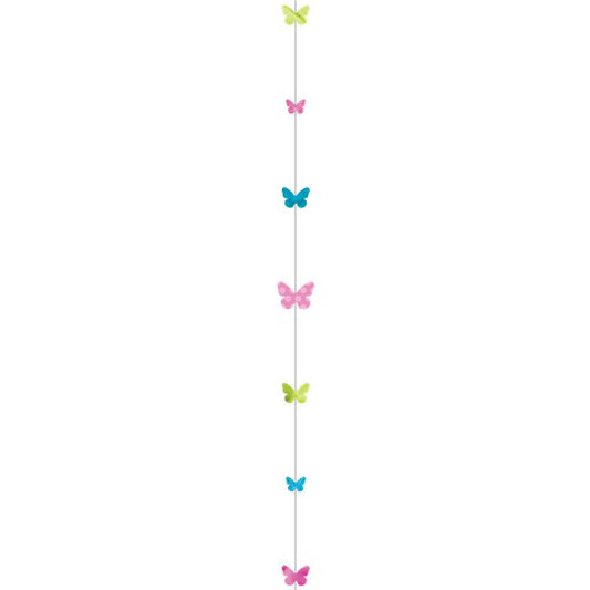 Glitter Butterflies Paper Balloon Tail - 1.8m