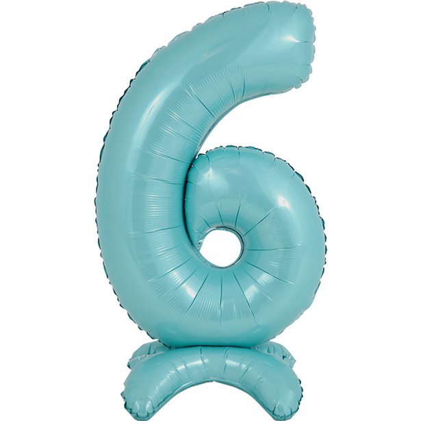 Pastel Blue Standing Number Balloons - 25" Air Fill
