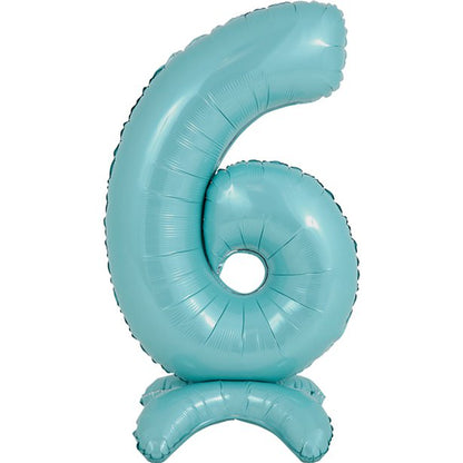 Pastel Blue Standing Number Balloons - 25" Air Fill