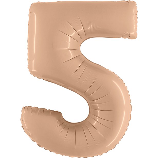 Satin Nude Foil Number Balloons - 40"