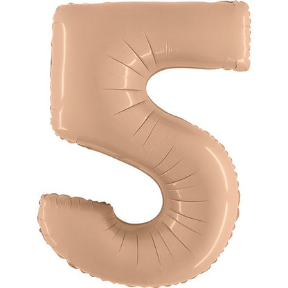 Satin Nude Foil Number Balloons - 40"