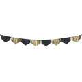 Black & Gold Scalloped Fringe Garland - 3m – product image 1