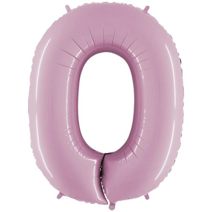 Pastel Pink Foil Number Balloons - 40"