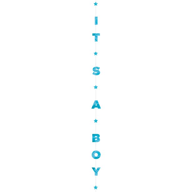 Its A Boy Glittery Balloon Tail - 1.8m