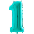 Tiffany Blue Foil Number Balloons - 40" – number 1 – product image 3