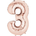 Rose Goid Foil Number Balloons - 16" Air Fill – number 3 – product image 5