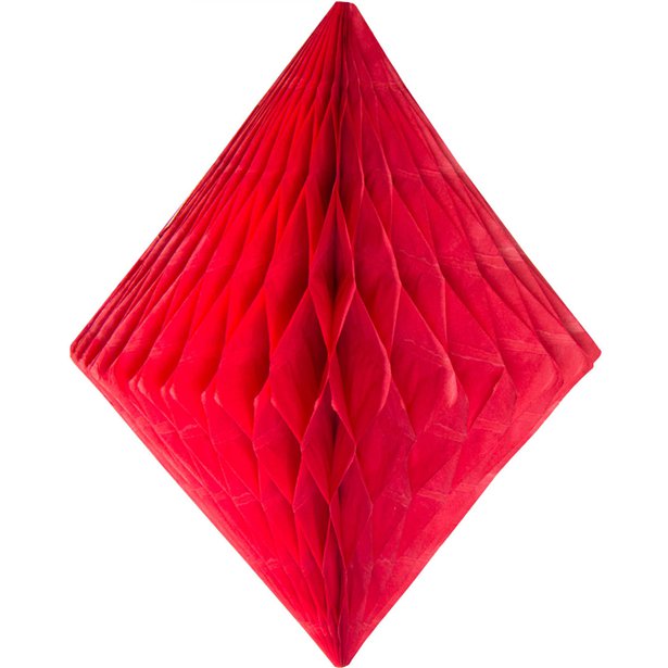 Red Honeycomb Diamond Decoration - 30cm