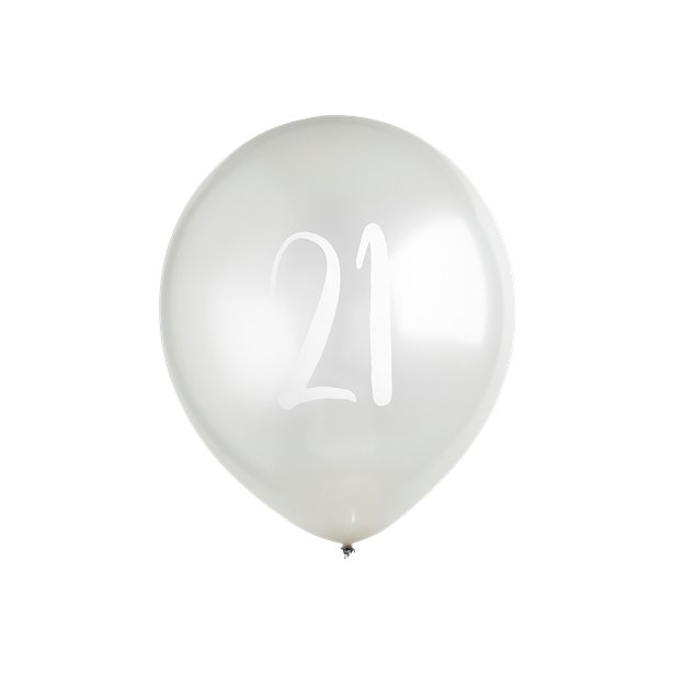 Silver 21st Milestone Balloons - 12" Latex (5pk)