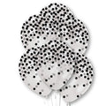 Black Confetti Printed Latex Balloons - 11" (6pk)