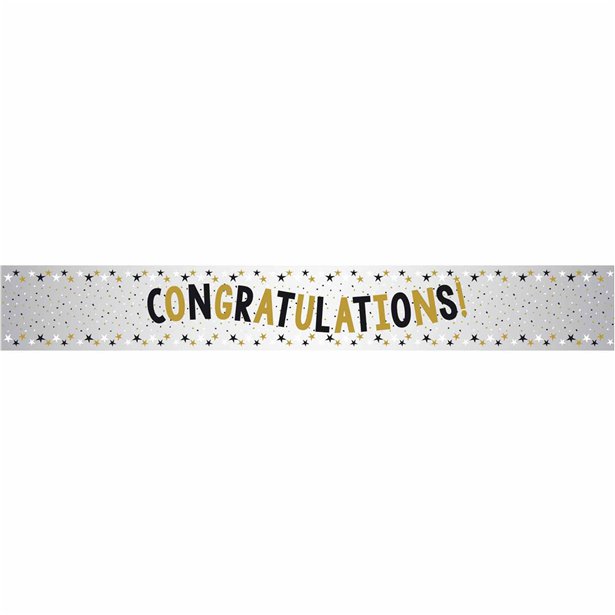 Congratulations Metallic Foil Banner - 1.74m