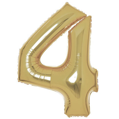 White Gold Foil Number Balloons - 34"