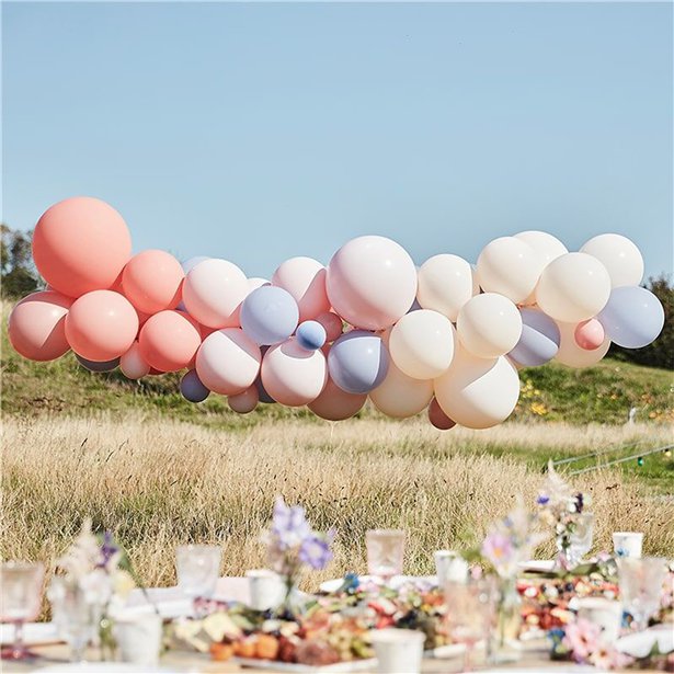 Blush, Nude & Blue Balloon Arch Kit - 60 Balloons – product image 1