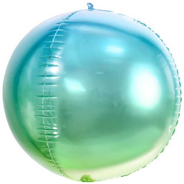 Blue & Green Ombre Foil Balloon Ball - 14" – product image 1