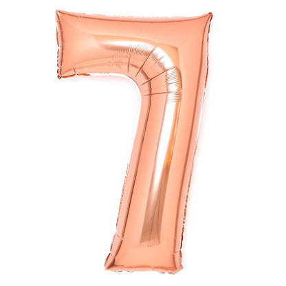 Rose Copper Foil Number Balloons - 34"