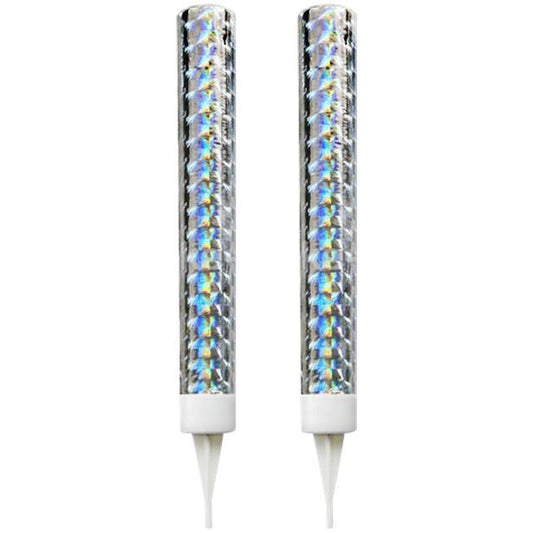 Silver Fountain Candles - 15cm (2pk)