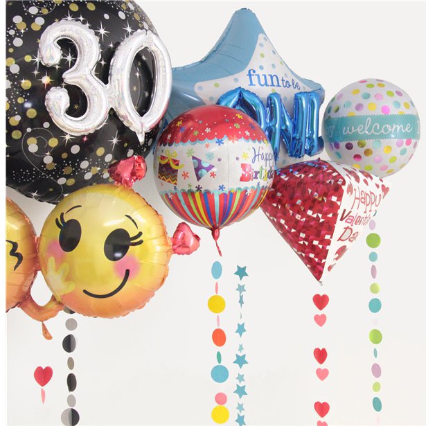Rainbow & Clouds Glitter Paper Balloon Tail - 1.8m – product image 3