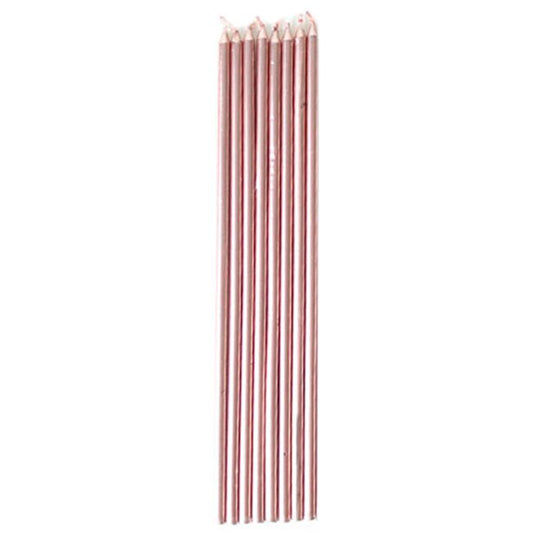 Rose Gold Tall Candles - 16cm (10pk)
