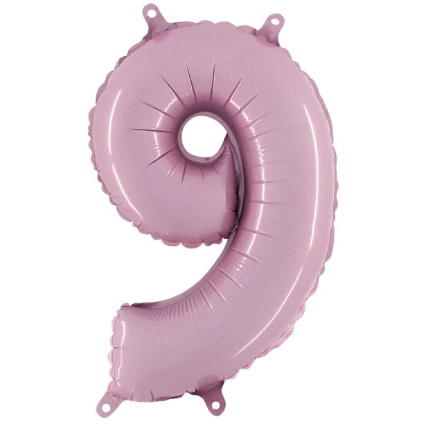 Pastel Pink Foil Number Balloons - 40" – number 9 – product image 11