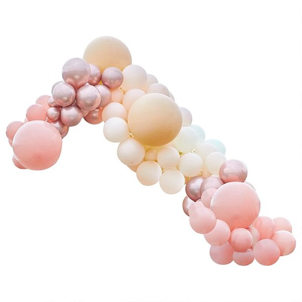 Peach, Nude & Rose Gold Large Balloon Arch DIY Kit - 200 Balloons