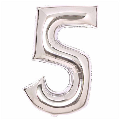 Silver Foil Number Balloons - 34"