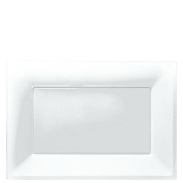 Clear Plastic Serving Platters - 23cm x 32cm (3pk)