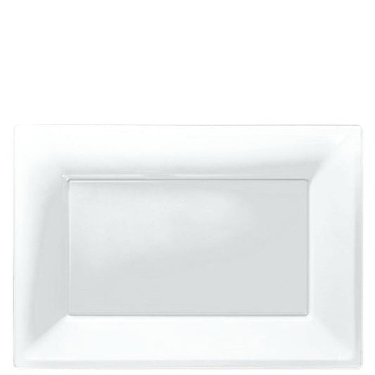 Clear Plastic Serving Platters - 23cm x 32cm (3pk)