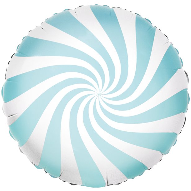 Light Blue Candy Swirl Foil Balloon - 18" – product image 1