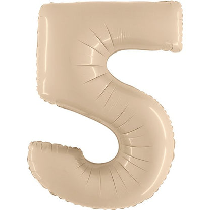 Satin Cream Foil Number Balloons - 40"